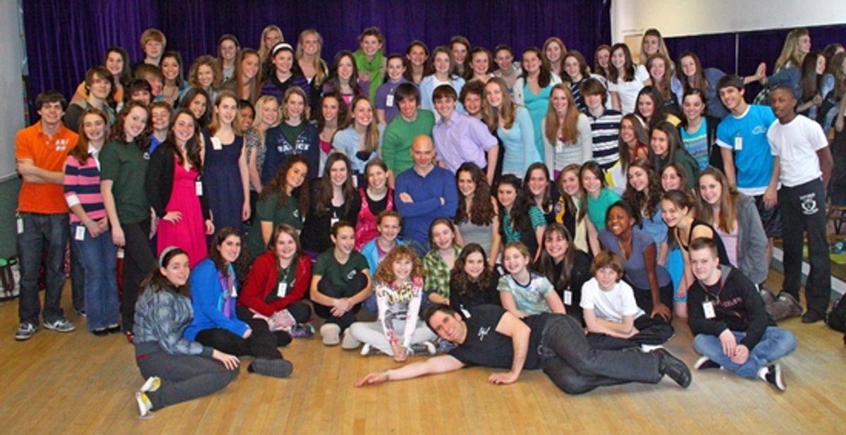 Michael Cerveris and Seth Rudetsky with the students of Broadway Artists Alliance at 